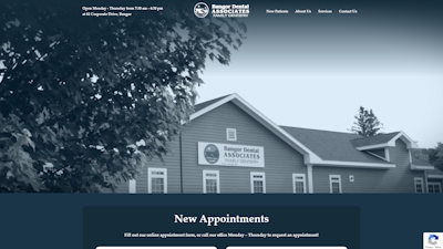 screenshot of the website for Bangor Dental Associates at https://bangordentalassociates.com/